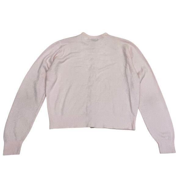 Rare 50's Pandora Orlon Pink Cardigan Sweater | Beads Floral Rhinestones Vintage - Picture 6 of 11